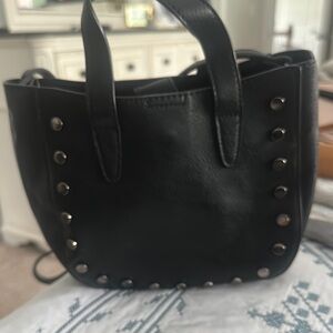 Black Studded Tote Bag